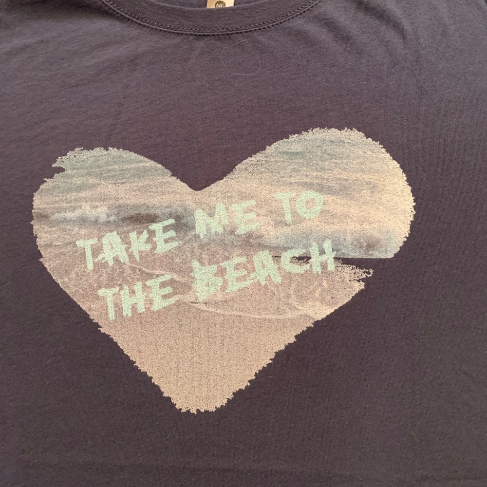 Take Me To The Beach Ladies XL Indigo T-shirt